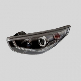 Передняя оптика для Hyundai ix35 (2010-) Audi-Style V3, LED, Angel Eyes, галоген, Black