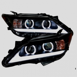 Передняя оптика для Toyota Camry V50 (2011-) Angel Wings Style, LED, под ксенон, эл. корректор, Black 
