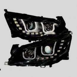 Передняя оптика для Opel Astra J (2010-) U-Style, LED, под ксенон, эл. корректор, Black 