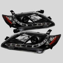 Передняя оптика для Toyota Camry XV40 (06-09) Devil Eyes, линза, черные 