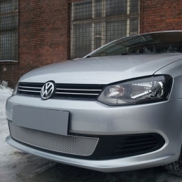 Защита радиатора Volkswagen Polo седан 2010-2014 chrome PREMIUM  