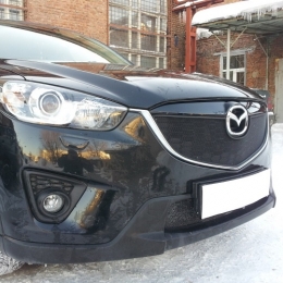Защита радиатора для Mazda CX5 черная верх 