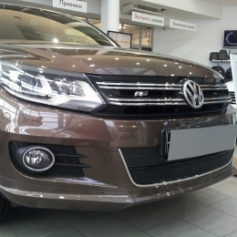 Защита радиатора для Volkswagen Tiguan Premium черная