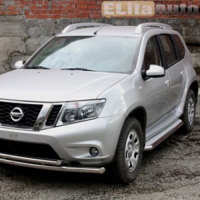 Купить  Пороги с площадкой D 60,3 для Nissan Terrano 2014-  ,заказать в Екатеринбурге  Пороги с площадкой D 60,3 для Nissan Terrano 2014- 