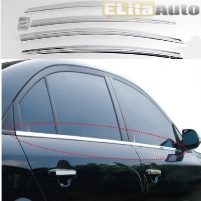 Купить  Накладки хромированные боковых стекол нижние для Kia Rio IV sedan (2013-)  ,заказать в Екатеринбурге  Накладки хромированные боковых стекол нижние для Kia Rio IV sedan (2013-) 
