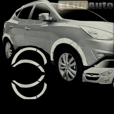 Купить  Накладки хромированные на колесные арки для Hyundai IX 35 (2010-)  ,заказать в Екатеринбурге  Накладки хромированные на колесные арки для Hyundai IX 35 (2010-) 