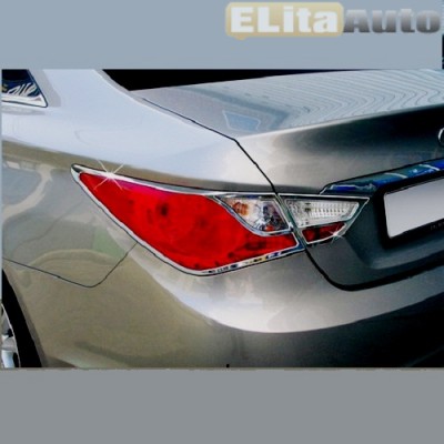 Купить  Накладки хромированные на задние фары для Hyundai Sonata YF (2010 - 2013)  ,заказать в Екатеринбурге  Накладки хромированные на задние фары для Hyundai Sonata YF (2010 - 2013) 