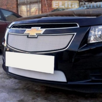 Купить  Защита радиатора для Chevrolet Cruze хром верх  ,заказать в Екатеринбурге  Защита радиатора для Chevrolet Cruze хром верх 