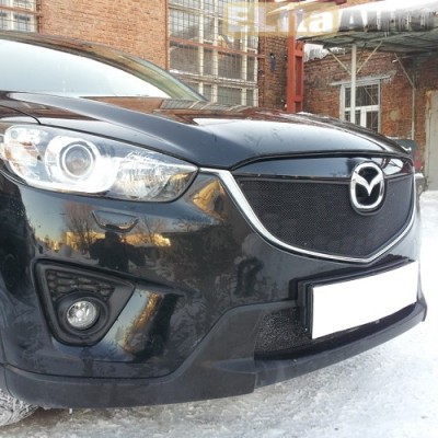 Купить  Защита радиатора для Mazda CX5 черная верх  ,заказать в Екатеринбурге  Защита радиатора для Mazda CX5 черная верх 