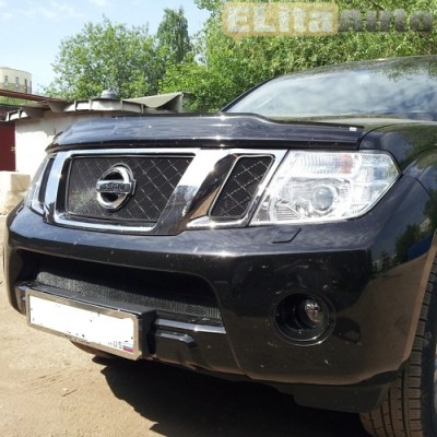Купить  Защита радиатора для Nissan Pathfinder (NAVARA) черная верх  ,заказать в Екатеринбурге  Защита радиатора для Nissan Pathfinder (NAVARA) черная верх 