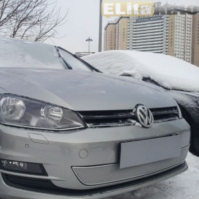 Купить  Защита радиатора для Volkswagen Golf VII Premium хром  ,заказать в Екатеринбурге  Защита радиатора для Volkswagen Golf VII Premium хром 
