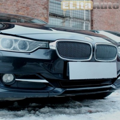 Купить  Защита радиатора BMW 3 F30/F31 2012- black PREMIUM  (2части)  ,заказать в Екатеринбурге  Защита радиатора BMW 3 F30/F31 2012- black PREMIUM  (2части) 