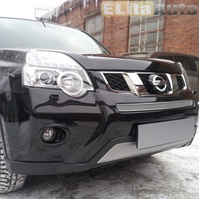Купить  Защита радиатора для Nissan X-Trail Premium хром (2части)  ,заказать в Екатеринбурге  Защита радиатора для Nissan X-Trail Premium хром (2части) 