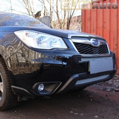 Купить  Защита радиатора Subaru Forester 2013- chrome PREMIUM (2 части)  ,заказать в Екатеринбурге  Защита радиатора Subaru Forester 2013- chrome PREMIUM (2 части) 